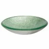 Eden Bath - Vessel Sinks Pale Green Pearls Embossed Glass Vessel Sink For Bathroom, 18 Inch