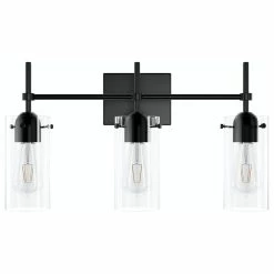 Aiwen Concise Modern Geometric Cylinder Glass Shade Vanity Light, 3-Light