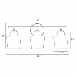 Kira Home Serena 23" Chic / Bathroom Light, Wine Glass Shades, Brushed Nickel -home bar shop 0061c17f034927d3 8436 w800 h800 b1 p0