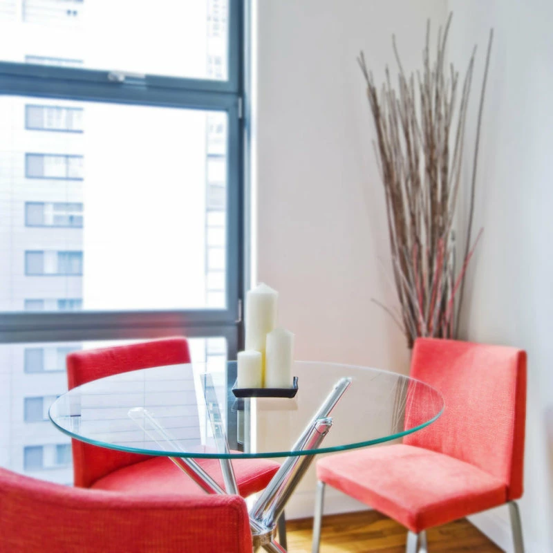 Fab Glass And Mirror Glass Table Top: 32 Round 3/8 Inch Thick Pencil Polish Edge Tempered 2 Fab Glass And Mirror Glass Table Top: 32 Round 3/8 Inch Thick Pencil Polish Edge Tempered - Image 2