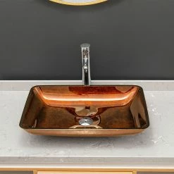 Vinnova Glass Rectangular Vessel Bathroom Sink Without Faucet, Reddish Brown 19 Vinnova Glass Rectangular Vessel Bathroom Sink Without Faucet, Reddish Brown -home bar shop 035121720295e73d 1510 w800 h800 b0 p0