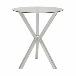Coaster Home Furnishings Coaster Contemporary Glass Top Pub Table In Chrome