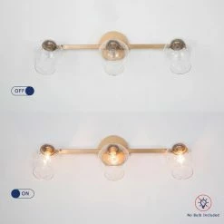 LALUZ 3-Light Matte Gold Modern Bathroom Vanity Light With Clear Glass Shade -home bar shop 0441c92903242341 0960 w800 h800 b0 p0