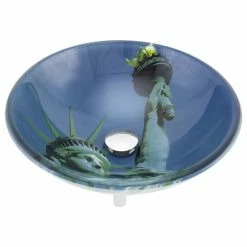 Renovators Supply Manufacturing Liberty Tempered Glass Vessel Sink With Drain, Blue Double-Layer Round Bowl Sink 7 Renovators Supply Manufacturing Liberty Tempered Glass Vessel Sink With Drain, Blue Double-Layer Round Bowl Sink -home bar shop 058197790b58c3b4 6517 w800 h800 b1 p0