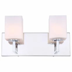 Woodbridge Lighting Inc. Candice 2-Light Bath, Opal Square Glass, LED G9