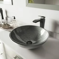 VIGO Simply Silver Glass Vessel Sink And Blackstonian Faucet Set, Matte Black 21 VIGO Simply Silver Glass Vessel Sink And Blackstonian Faucet Set, Matte Black -home bar shop 06a135660e9ed979 2913 w800 h800 b0 p0