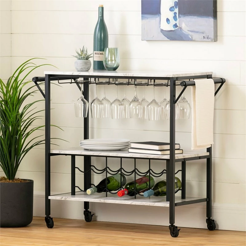 South Shore Furniture Bar Cart With Wine Bottle Storage And Wine Glass Rack Maliza South Shore 2 South Shore Furniture Bar Cart With Wine Bottle Storage And Wine Glass Rack Maliza South Shore - Image 2