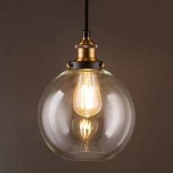 Linea Di Liara Primo Pendant With Clear Glass Shade, LED Bulb, Antique Brass 7 Linea Di Liara Primo Pendant With Clear Glass Shade, LED Bulb, Antique Brass -home bar shop 0881f79a0a0c92bc 4582 w800 h800 b0 p0