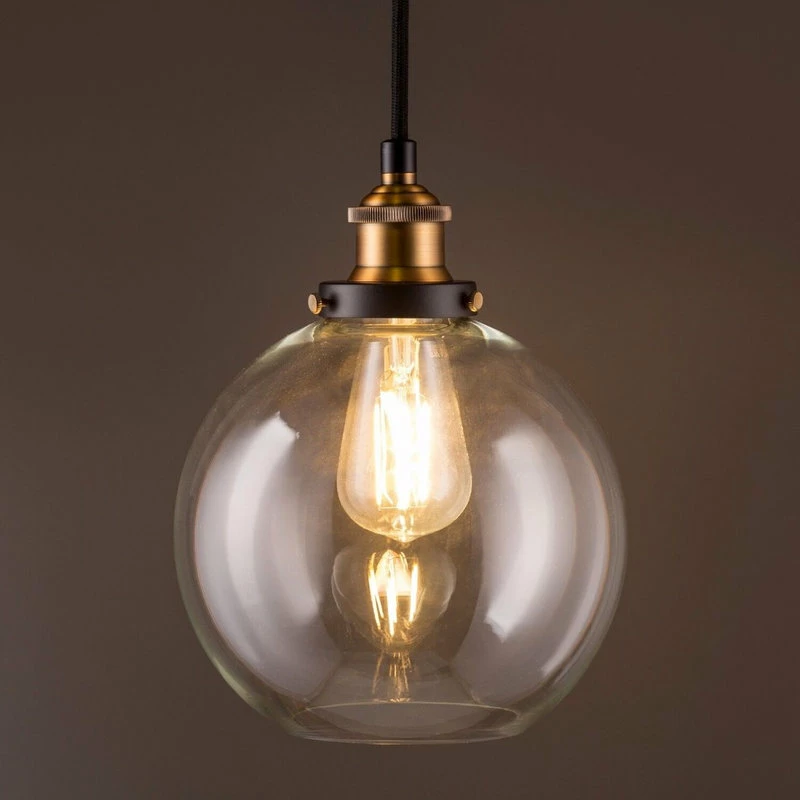 Linea Di Liara Primo Pendant With Clear Glass Shade, LED Bulb, Antique Brass 3 Linea Di Liara Primo Pendant With Clear Glass Shade, LED Bulb, Antique Brass - Image 3