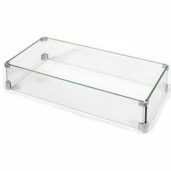 Pyromania Inc. 35"x21" Glass Wind Guard For Rectangular Fire Tables