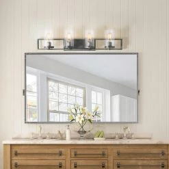 LALUZ 4-Light Brushed Gray Transitional Bathroom Vanity Light With Clear Glass -home bar shop 08c13367030f3f21 1646 w800 h800 b0 p0