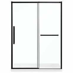 Ove Decors Amy 60 In. Frameless Tempered Shower Glass Panels In Black