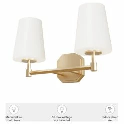 Hunter Fan Company Nolita Alturas Gold, Cased White Glass Glass 2 Light Vanity Wall -home bar shop 091197a0039ba55a 0812 w800 h800 b1 p0