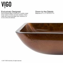 VIGO 18" Glass Vessel Bathroom Sink And Niko Vessel Faucet -home bar shop 0c71833800ddbec0 0584 w800 h800 b1 p0