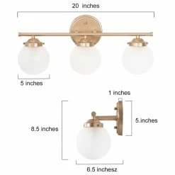 LALUZ 3-Light Matte Gold With Opal Glass Modern Bathroom Vanity Light Bar -home bar shop 0ce17ad002c53c93 7278 w800 h800 b1 p0
