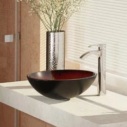 Rene R5-5007 Foil Undertone Glass Vessel Sink, R9-7001 Faucet, Antique Bronze, Chrome -home bar shop 0dc1e0330c8918d1 1321 w800 h800 b0 p0