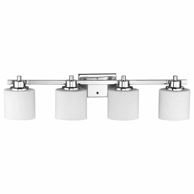 CHLOE Lighting, Inc. Solbi 4-Light Chrome Finish Bath Vanity Wall Fixture White Alabaster Glass 33" 3 CHLOE Lighting, Inc. Solbi 4-Light Chrome Finish Bath Vanity Wall Fixture White Alabaster Glass 33" - Image 3