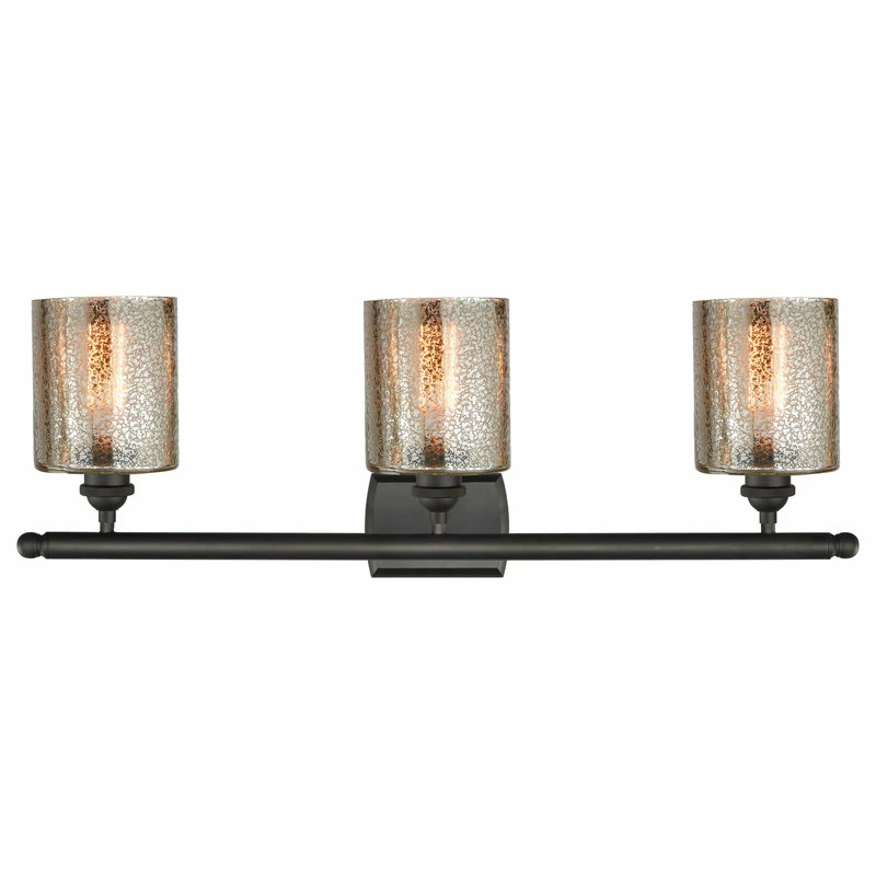 Innovations Lighting Cobbleskill 3-Light Bath Fixture, Mercury Glass, Oil Rubbed Bronze 2 Innovations Lighting Cobbleskill 3-Light Bath Fixture, Mercury Glass, Oil Rubbed Bronze - Image 2