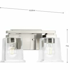 Progress Lighting Gilmour Collection 2-Light Brushed Nickel Clear Glass Bath Vanity Light -home bar shop 1071f51b020ff62b 9525 w800 h800 b1 p0