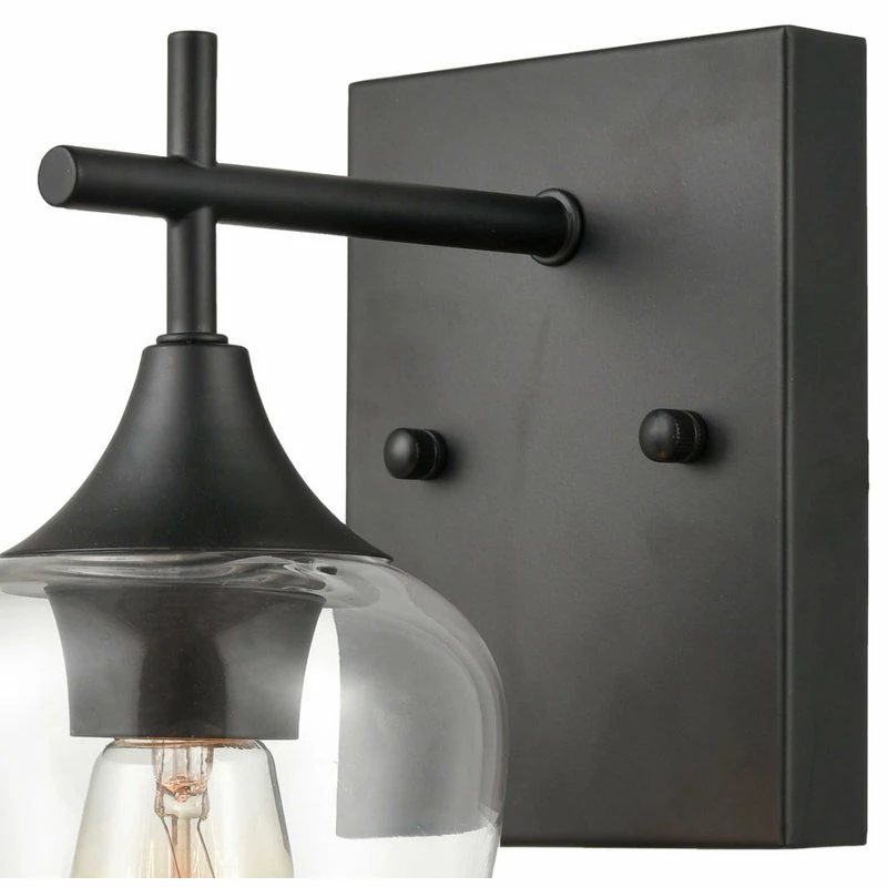 Ecopower Light LLC Clear Glass Bathroom Wall Sconces Lighting, Set Of 2, Black 4 Ecopower Light LLC Clear Glass Bathroom Wall Sconces Lighting, Set Of 2, Black - Image 4