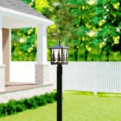 Vaxcel Yosemite 1L Bronze Rustic Outdoor Tree Post Light White Glass, Tree -home bar shop 12f1739e02e05ac7 0919 w800 h800 b0 p0