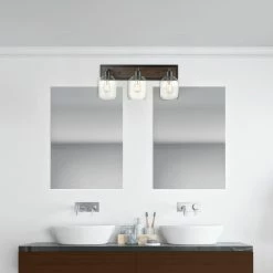 Globe Electric Williamsburg 3-Light Matte Black And Faux Wood Vanity Light, Clear Glass Shades 12 Globe Electric Williamsburg 3-Light Matte Black And Faux Wood Vanity Light, Clear Glass Shades -home bar shop 136126370fdbae3c 0102 w800 h800 b0 p0