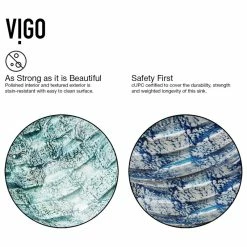 VIGO Oceania Glass Vessel Sink And Linus Faucet Set, Brushed Nickel Finish -home bar shop 138109f00e9ed991 2607 w800 h800 b1 p0