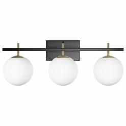 Aiwen 3-Lights Bathroom White Glass Shades Wall Sconce Vanity Light Fixtures