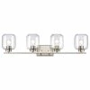Vanity Art LLC Light Wall Sconce, Satin Nickel With Clear Glass, Satin Nickel, 4-Light