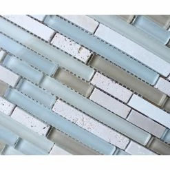 Anatolia Bliss Bliss Spa Stone And Glass Linear Mosaic Tile, 12"x12" Sheet -home bar shop 145106eb07bdbbb9 4657 w800 h800 b0 p0