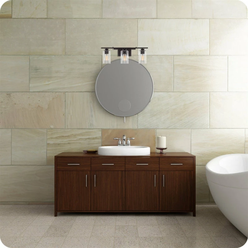 Kira Home Graham 23.5" Farmhouse / Bathroom Light, Seeded Glass Shades, Oil 3 Kira Home Graham 23.5" Farmhouse / Bathroom Light, Seeded Glass Shades, Oil - Image 3