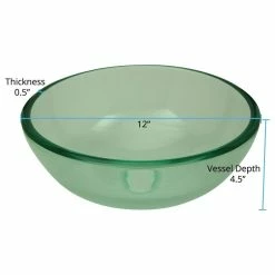 Renovators Supply Manufacturing 11 5/8" Tempered Glass Vessel Sink With Drain And Clear Mini Bowl Sink -home bar shop 149119600bd75200 7680 w800 h800 b1 p0