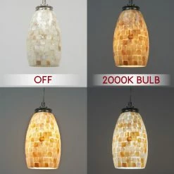 Kira Home Coast 9" Oval Pendant Light, Hand-Crafted Mosaic Sea Shell Glass, / -home bar shop 1541c00200ca709f 8688 w800 h800 b0 p0