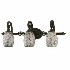 Toltec Lighting Elegante 3 Light Bath, 5" Black Fusion Glass