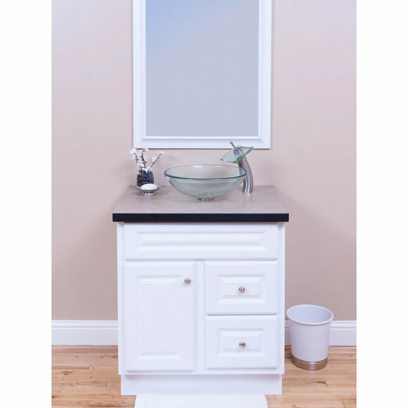 Topia Clear Glass Vessel Sink And Faucet Set, Brushed Nickel 4 Topia Clear Glass Vessel Sink And Faucet Set, Brushed Nickel - Image 4