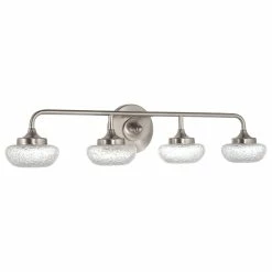 Kira Home Soleil 29" LED Bathroom Light, Etched Glass Shades, 3000K Soft White