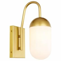 Elegant Furniture & Lighting Black Finish And Clear Glass 1-Light Wall Sconce, Brass, Frosted White -home bar shop 17819b8e0c7057f3 1530 w800 h800 b1 p0