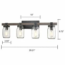 Ecopower Light LLC Mason Jar Glass Wall Sconce Distressed Bath Vanity Lights, 4-Light -home bar shop 17a152f00c935658 6509 w800 h800 b1 p0