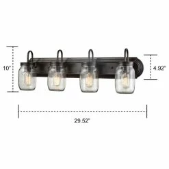 Ecopower Light LLC Industrial Glass Mason Jar Bathroom Wall Sconces Bronze, 4-Light -home bar shop 17a157ad0c935376 6510 w800 h800 b1 p0