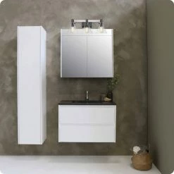 Kira Home Anza 25" Farmhouse / Bathroom Light, Conic Seeded Glass Shades, White -home bar shop 18619a5c02317fd7 8461 w800 h800 b0 p0