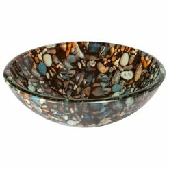 Eden Bath - Vessel Sinks Natural Pebble Pattern Glass Vessel Sink