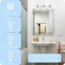 Kira Home Carmine 23" Bathroom / Light, Glass Conic Shades, Brushed Nickel -home bar shop 19714bb102ea2790 8434 w800 h800 b0 p0