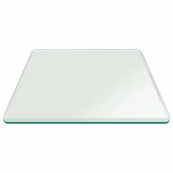 Fab Glass And Mirror 1/2 Inch Thick Beveled Polished Tempered Square Glass Table Top, 16"