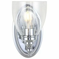 JONATHAN Y Marais Metal/Glass LED Vanity Light, Chrome, Width: 5.50"
