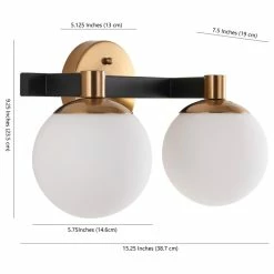 JONATHAN Y Modernist Globe Metal/Frosted Glass LED Vanity, 2-Light -home bar shop 1a71393e0fda448f 8281 w800 h800 b1 p0