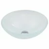 VIGO Glass Vessel Bathroom Sink, White Frost
