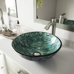 VIGO Glass Vessel Bathroom Sink, Oceania -home bar shop 1af140080e9ed8c7 9067 w800 h800 b0 p0