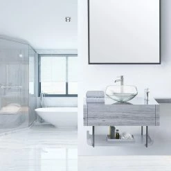 Aquaterior 2 Pcs Square Tempered Glass Above Counter Vessel Bowl Vanity Sink 9 Aquaterior 2 Pcs Square Tempered Glass Above Counter Vessel Bowl Vanity Sink -home bar shop 1b91c4030d3af0ac 9391 w800 h800 b0 p0