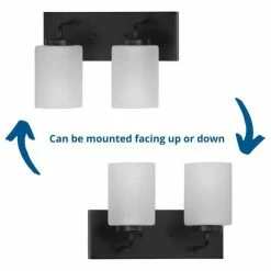Progress Lighting Merry 2-Light Matte Black Etched Glass Transitional Wall Light -home bar shop 1c713b220feb8153 7722 w800 h800 b1 p0