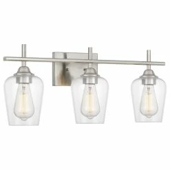Starry Sky Trading Inc 3-Light 24'' Brushed Nickel Finish Vanity Light Clear Glass Shade 11 Starry Sky Trading Inc 3-Light 24'' Brushed Nickel Finish Vanity Light Clear Glass Shade -home bar shop 1d11b43b0077cf59 7379 w800 h800 b1 p0
